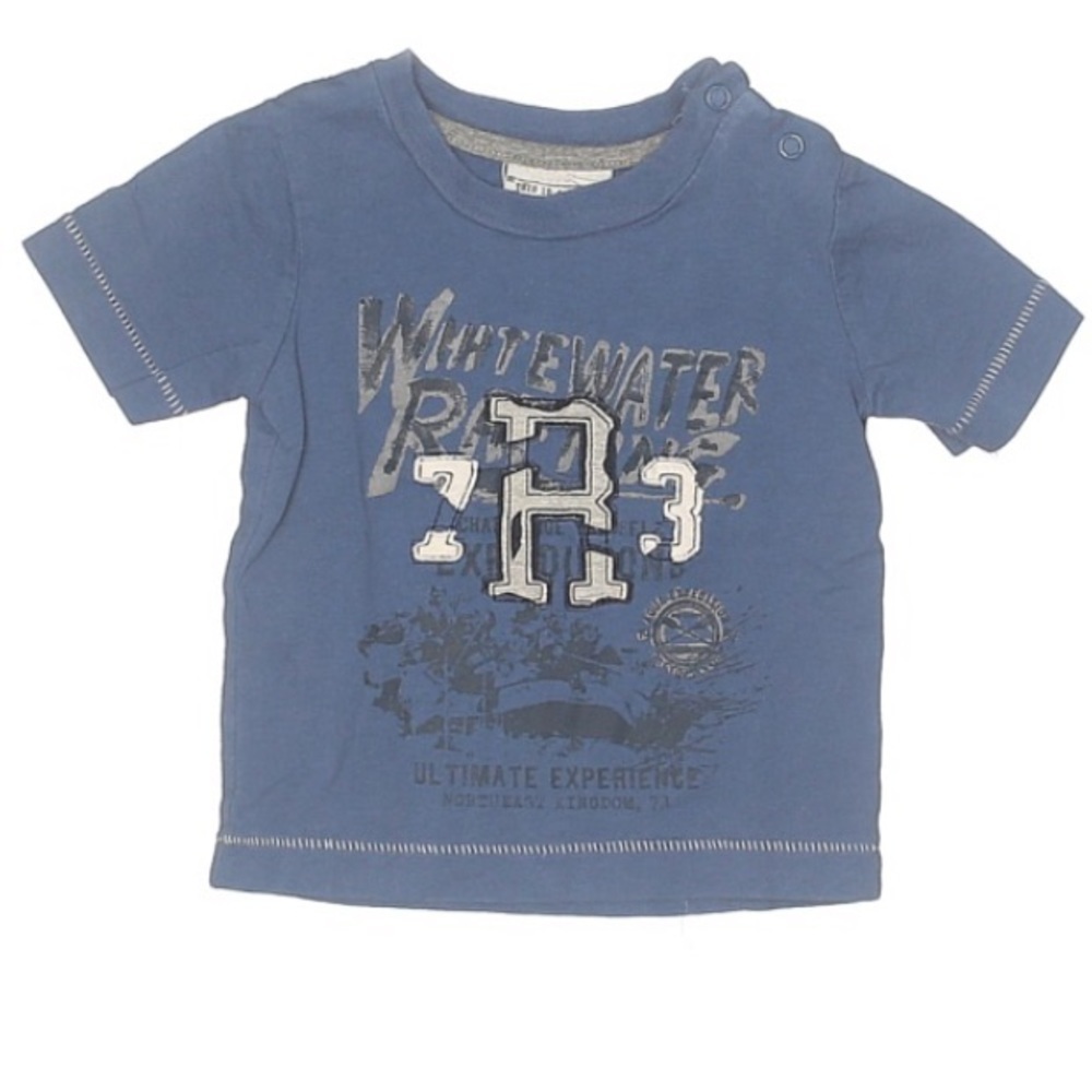 Mish white water rafting short sleeve graphic tee blue saltwater wash